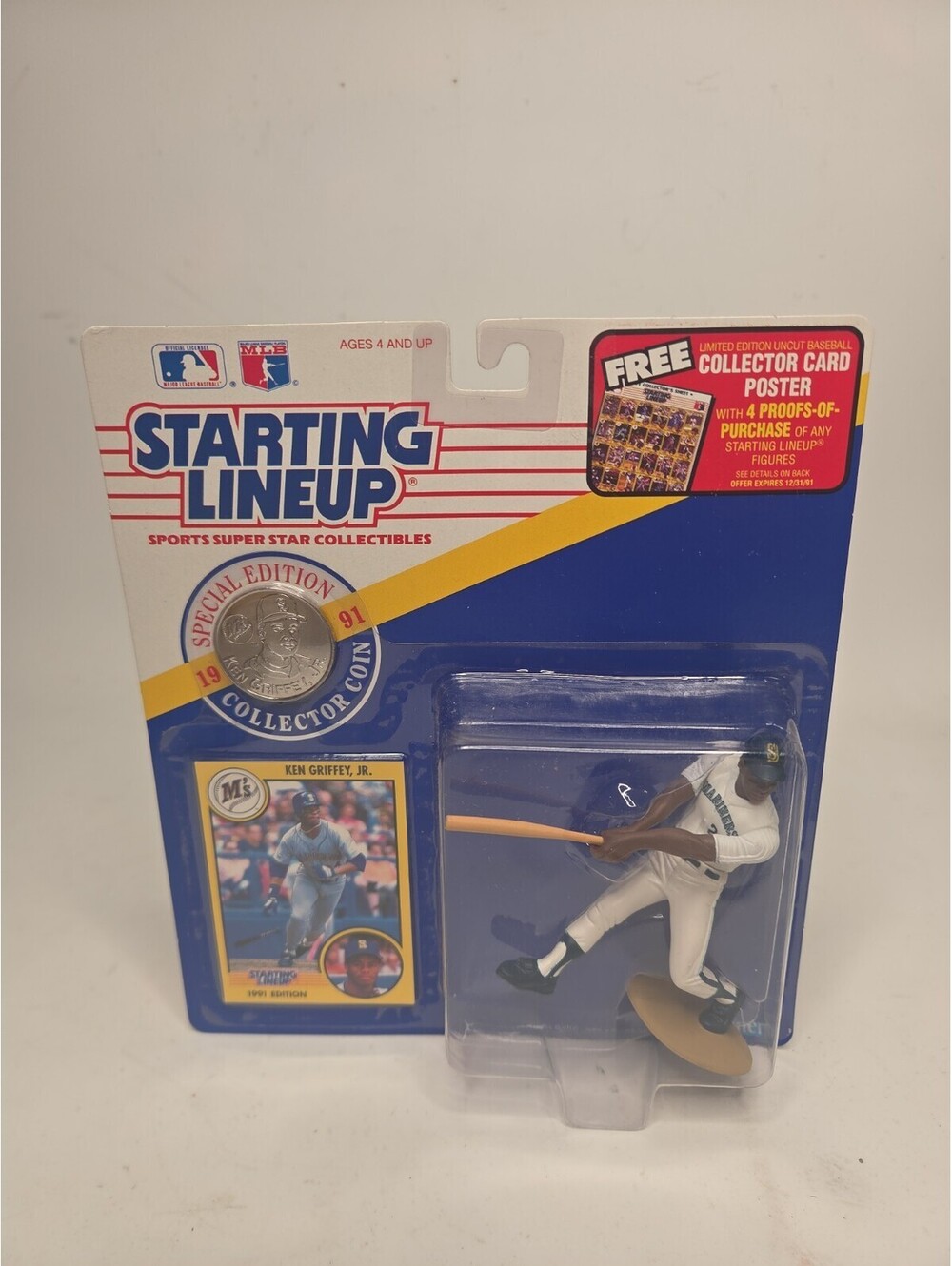 Ken Griffey Jr 1991 Kenner Starting Lineup Extended Series Seattle Mariners Mint